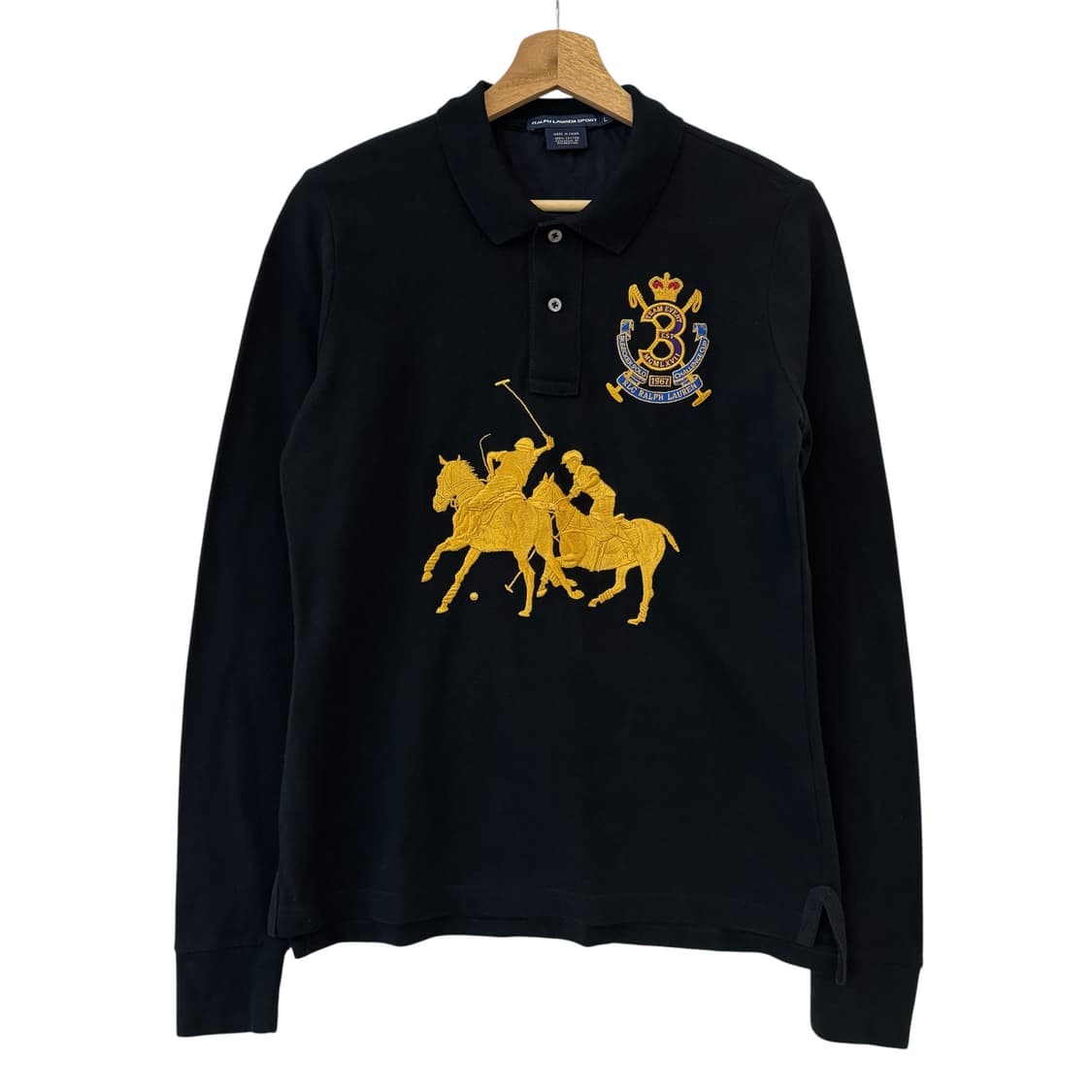 랄프로렌스포츠 자수 롱 슬리브 블랙 L  상품이미지1