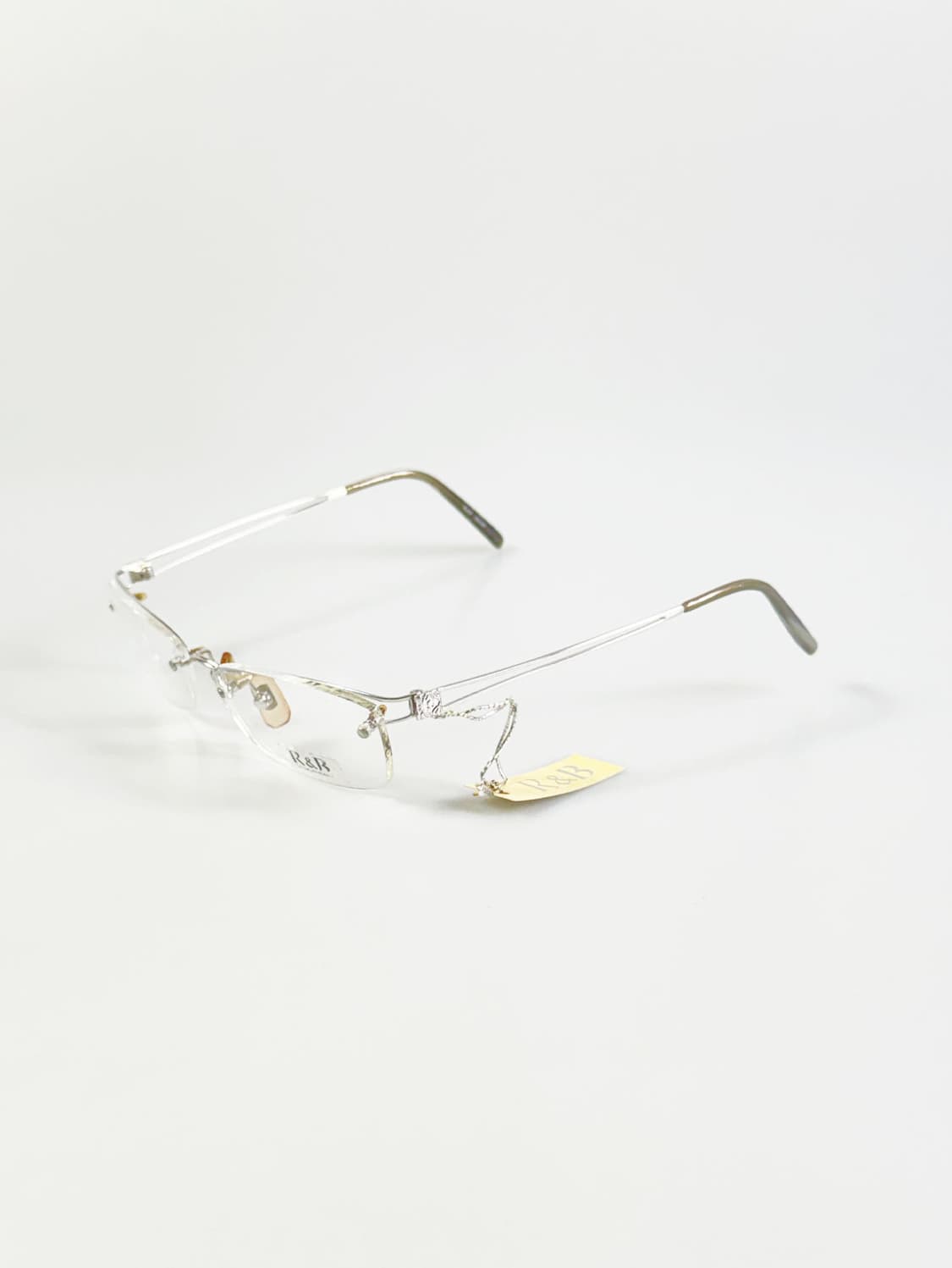 R&B EYEWEAR 실버 무테 스퀘어 메탈 빈티지 안경 상품이미지3