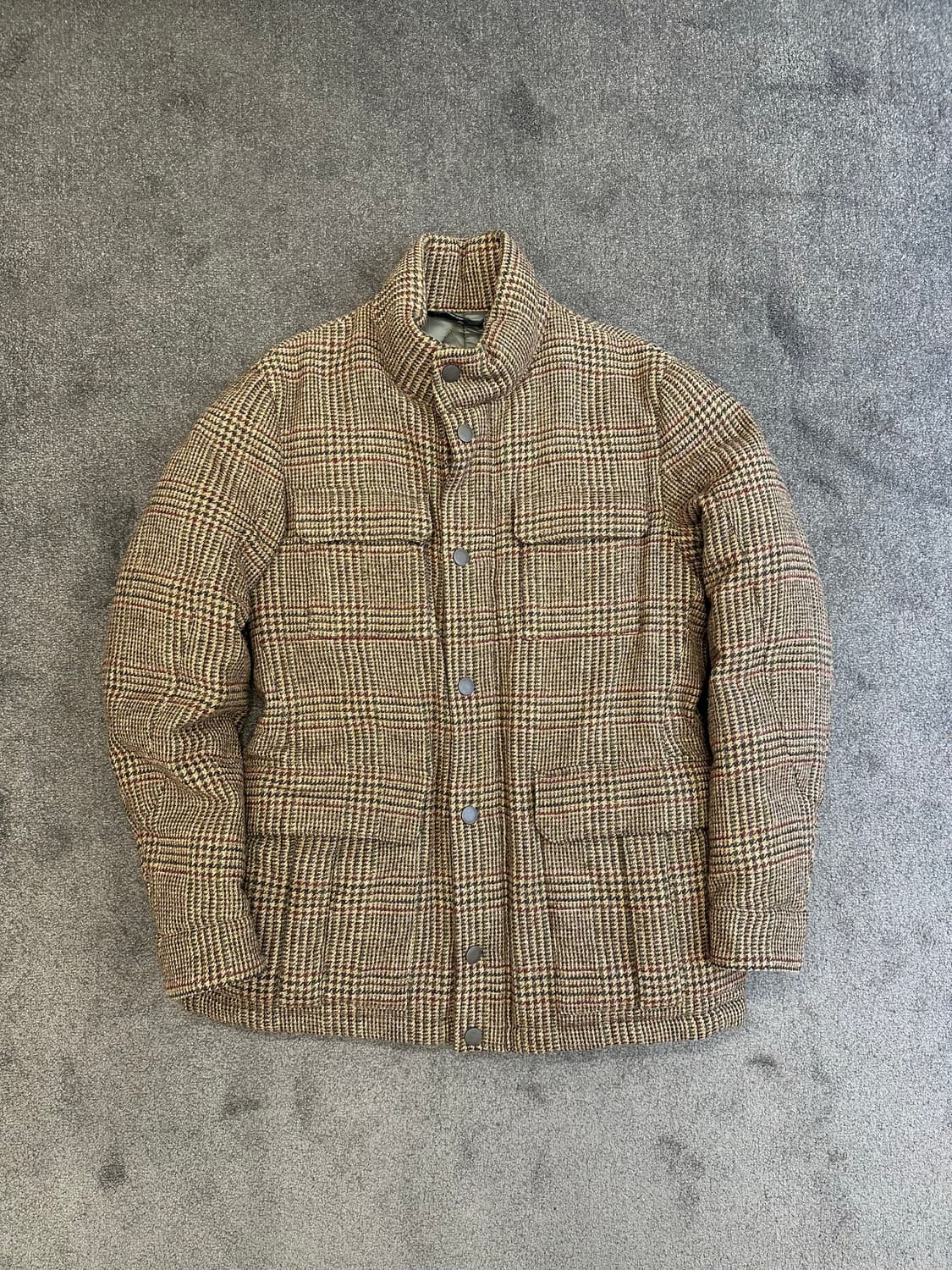 Montedoro 남성 체크 트위드 패딩자켓 L 상품이미지1