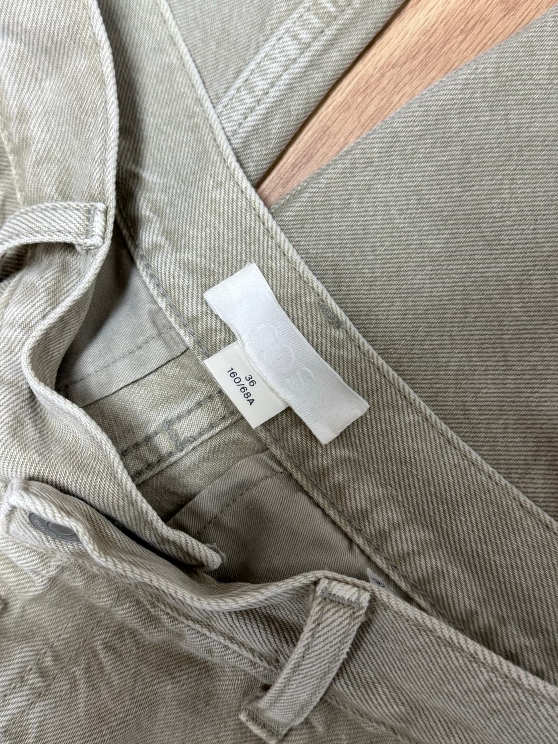 COS 와이드레드 데님 팬츠 그레이베이지 36 상품이미지5