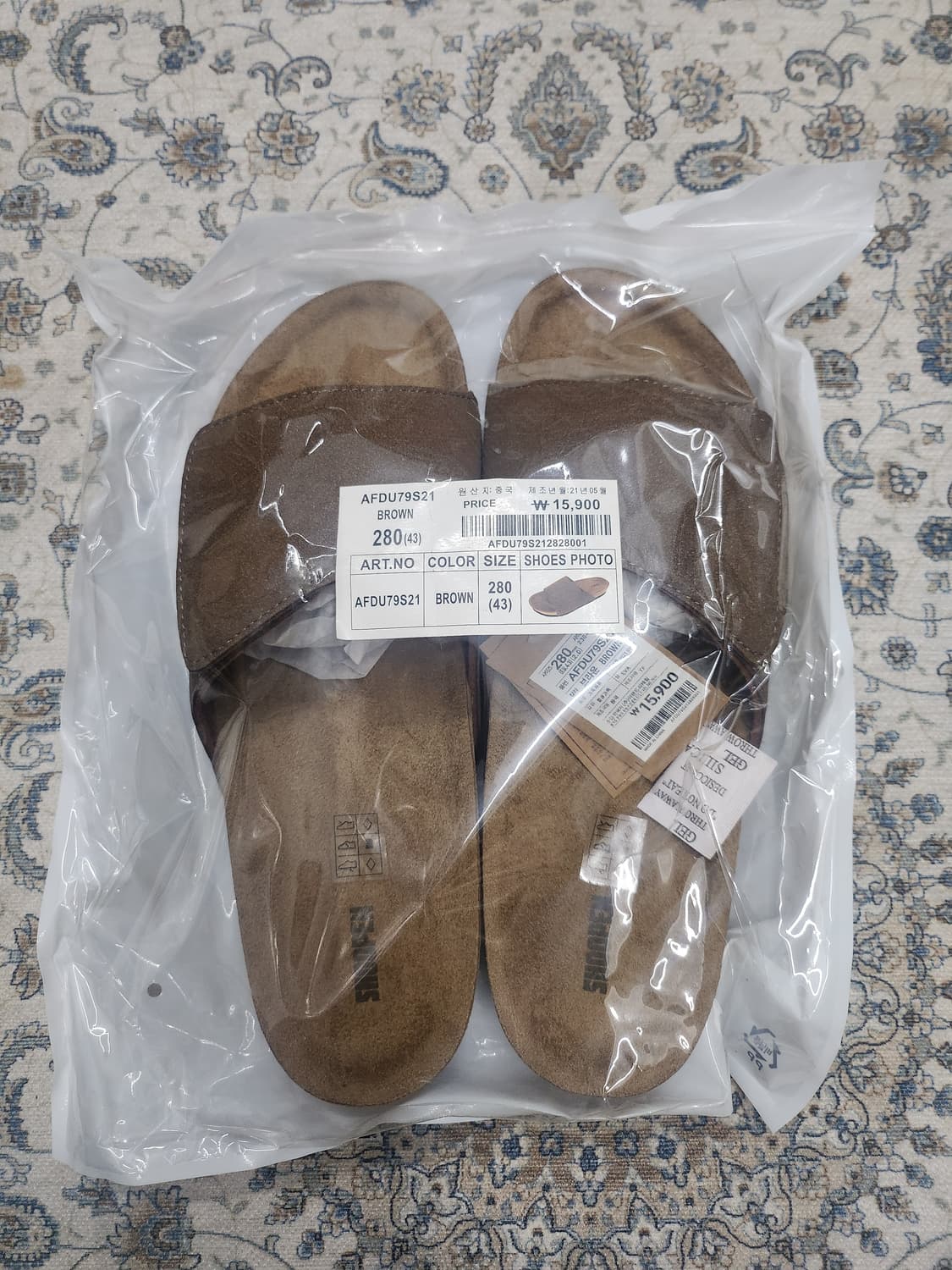 (새상품) 슈펜 스웨이드 슬리퍼 샌들 280mm 상품이미지8