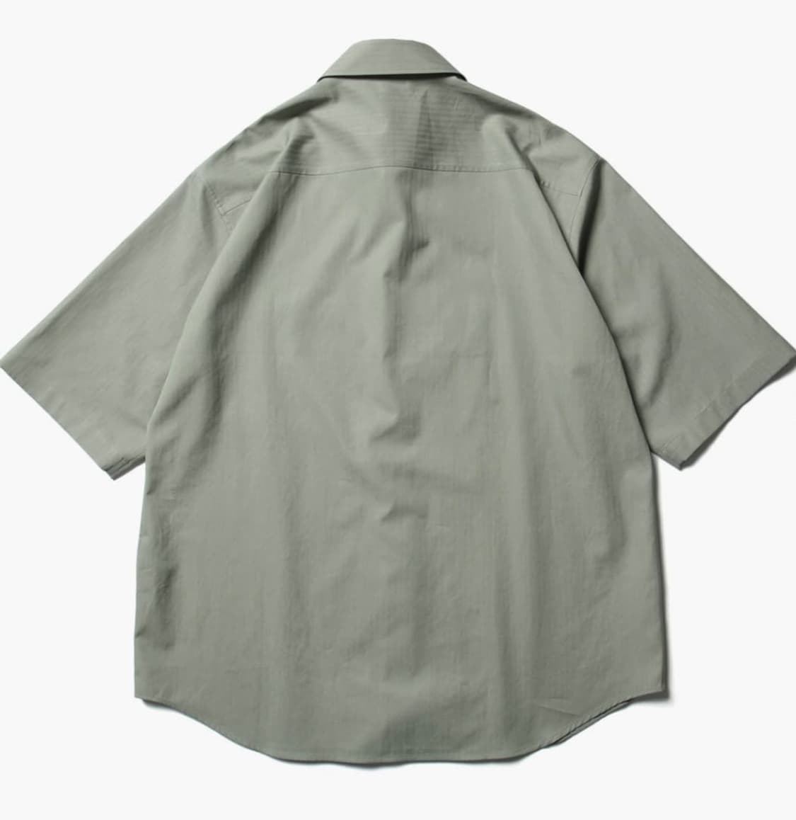 오라리 22SS 워시드 핀스 헤링본 하프 슬리브 셔츠 그린 샴브레이 상품이미지2
