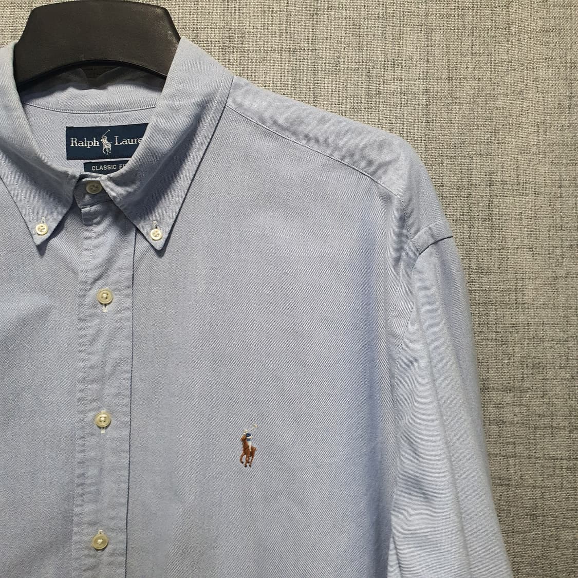 빅사이즈 폴로 랄프로렌 스카이블루 클래식핏 옥스포드 셔츠  상품이미지3