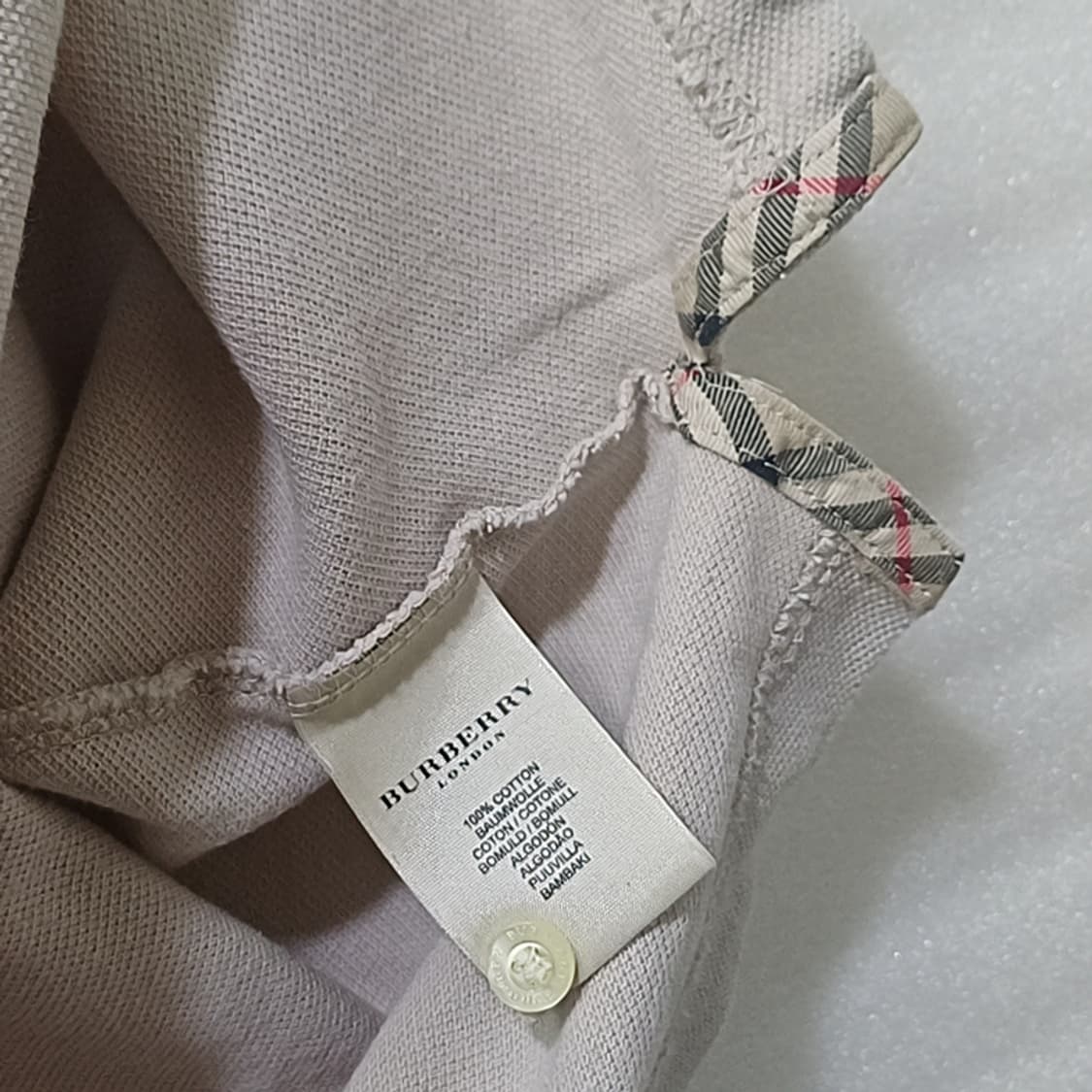 영국정품 버버리 남성 피케 카라 반팔 티 여유 M ~ L 베이지 사랑봉봉 상품이미지4