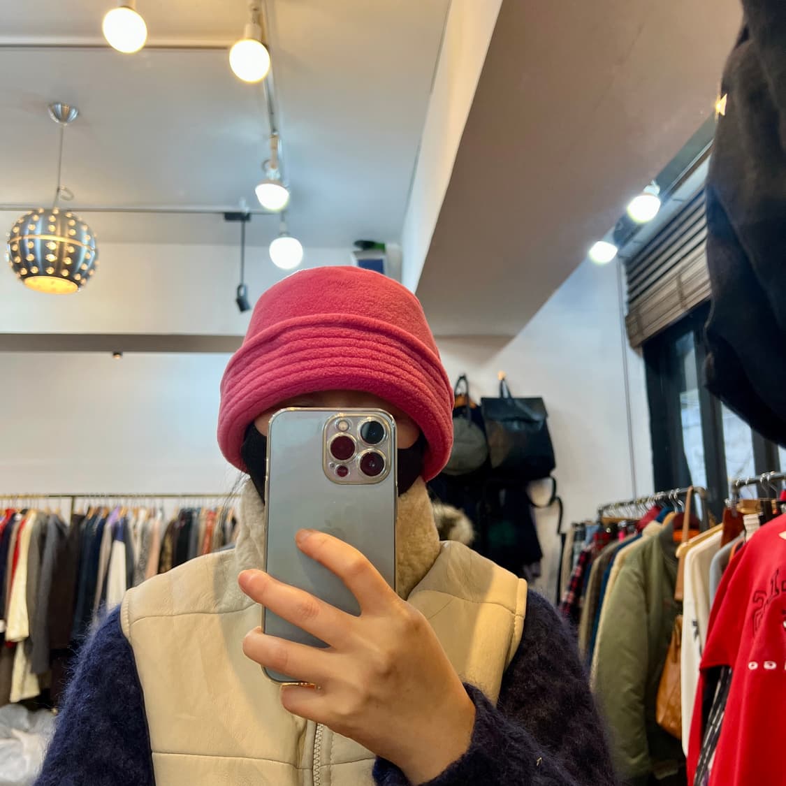 핑크 후리스 버킷햇 상품이미지7