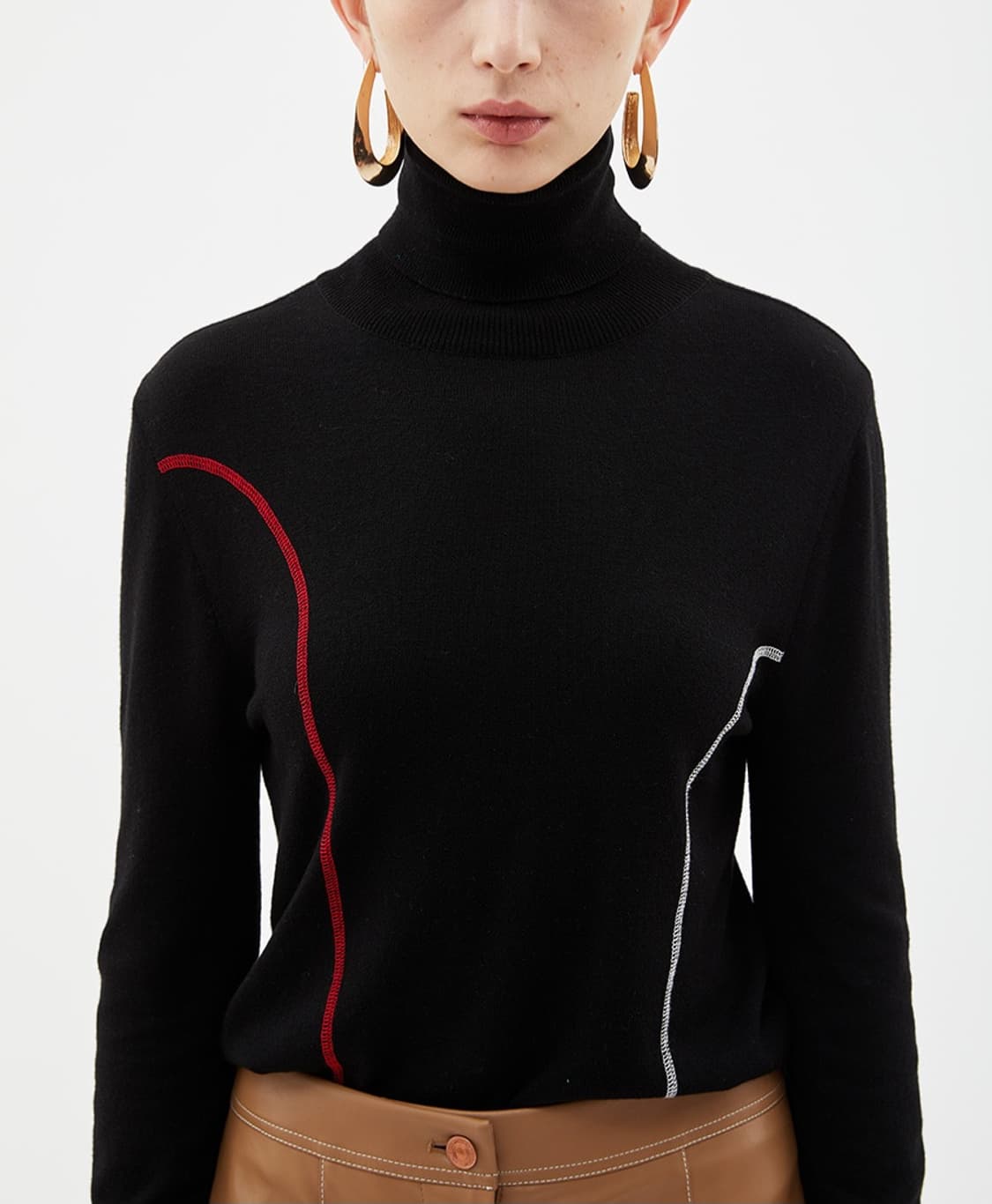 앤더슨벨포우먼 콘트라스트 워머 터틀넥  S사이즈 상품이미지1