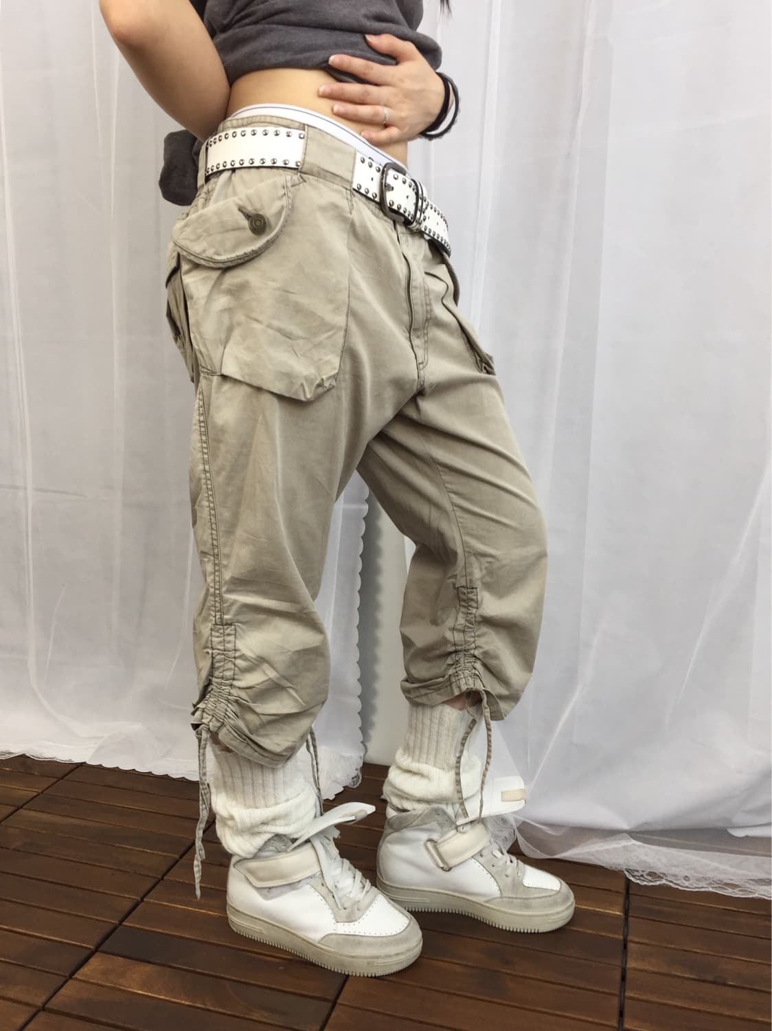 JPN Y2 Beige Cargo Cropped Pants 상품이미지1