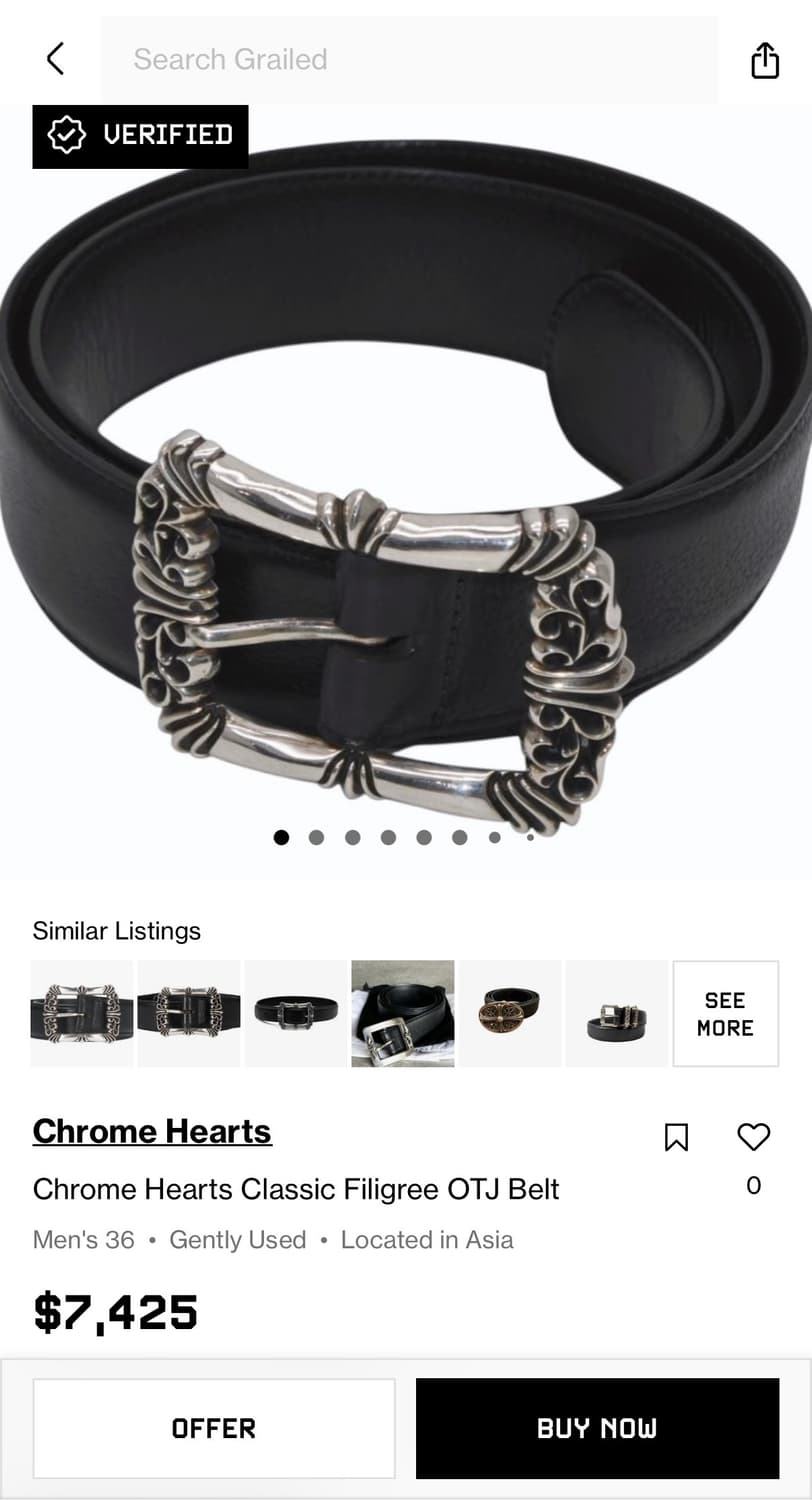 크롬하츠 OTJ 필리그리 벨트 36 상품이미지10