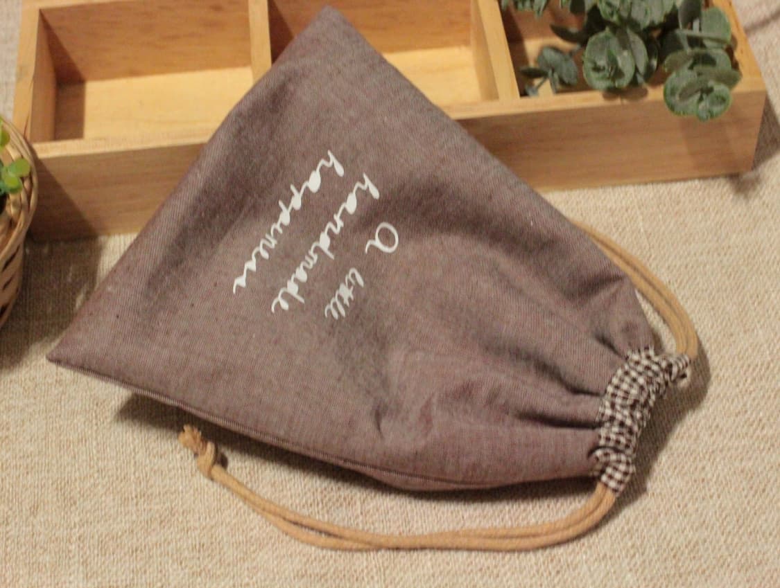 핸드메이드 브라운 스트링 파우치 상품이미지5