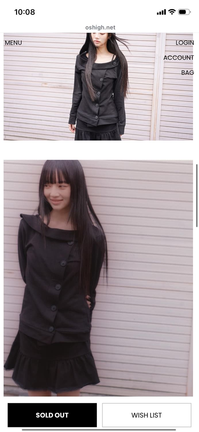 오스하이 Spring-Neck Button Hood Black 상품이미지2