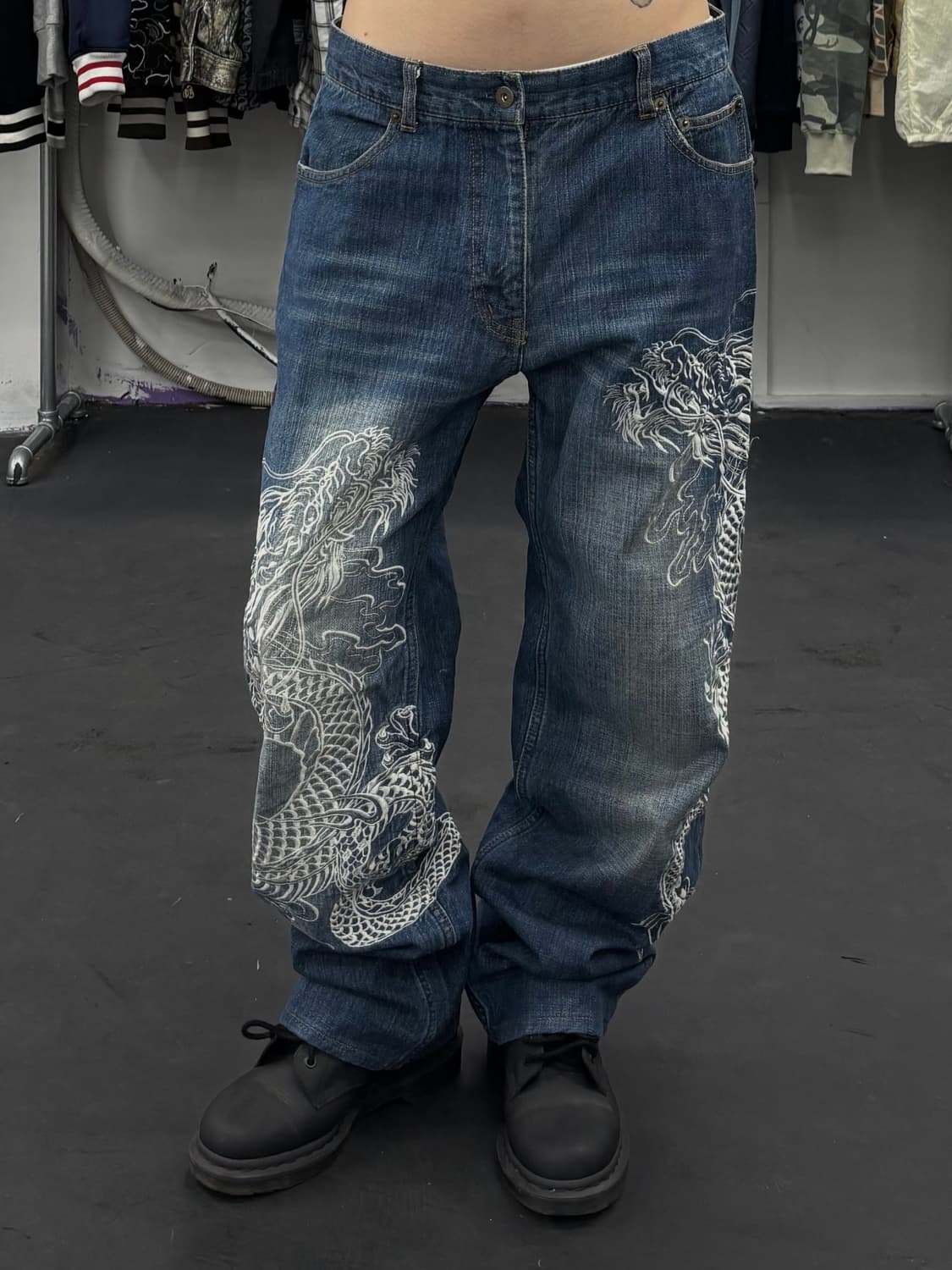 카라쿠리 타마시 오리엔탈 드래곤 데님팬츠 상품이미지1