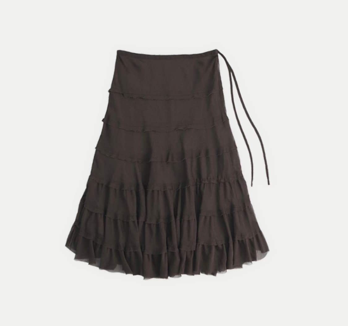 콜로신스 NORA SHIMMERING SKIRT NUT BROWN  상품이미지1