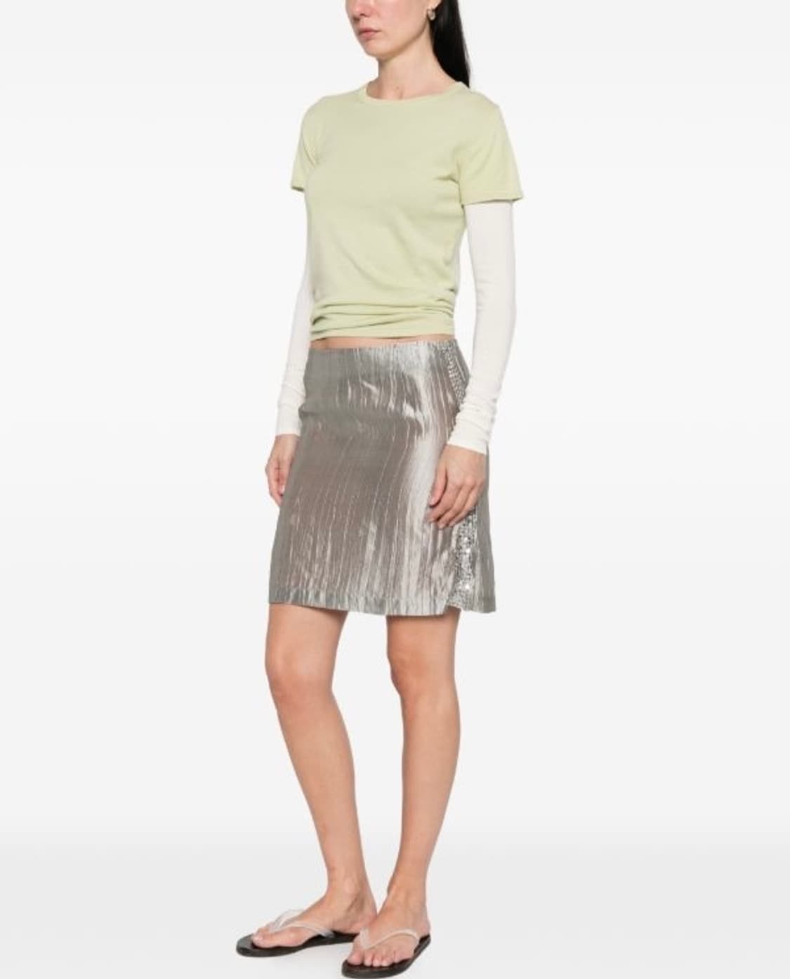 [XS,S,M]기마구아스 Juless 시퀸 스커트/실버 상품이미지2