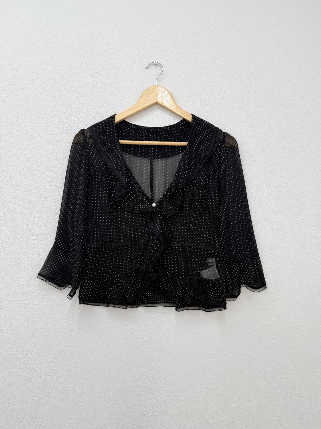 빈티지 Courreges 도트 프릴 실크 가디건 상품이미지1