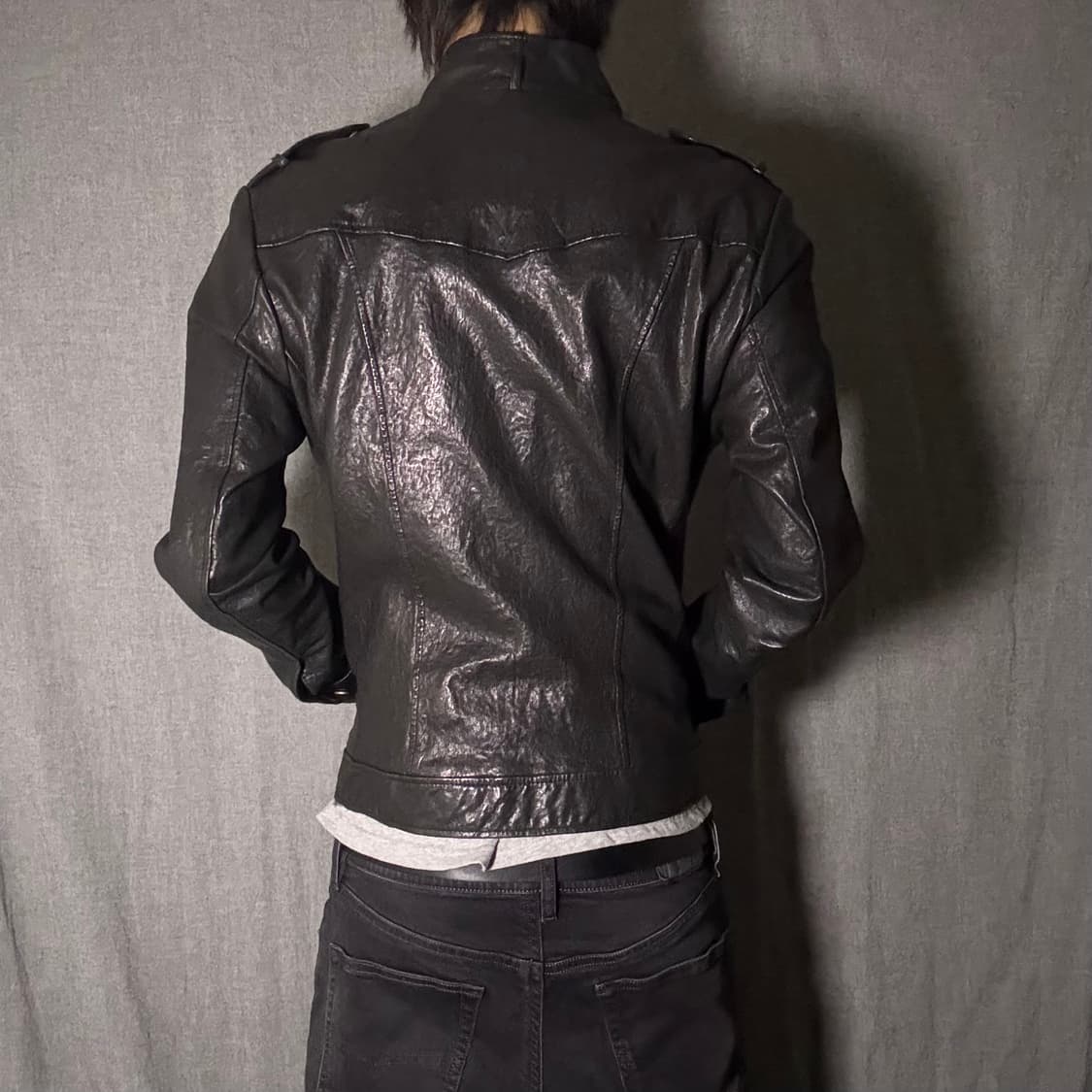 이태리 가죽 퀄팅 라이더 자켓 상품이미지3