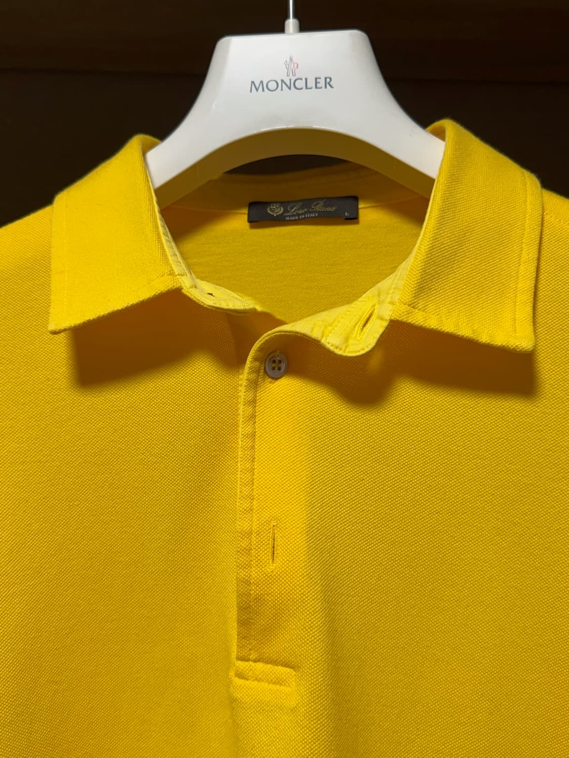 로로피아나 코튼 반팔 카라티셔츠 옐로우 L 상품이미지4