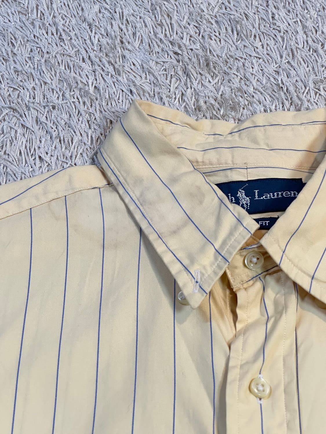 폴로 랄프로렌 클래식핏 블루포니 스트라이프 셔츠 레몬 상품이미지5
