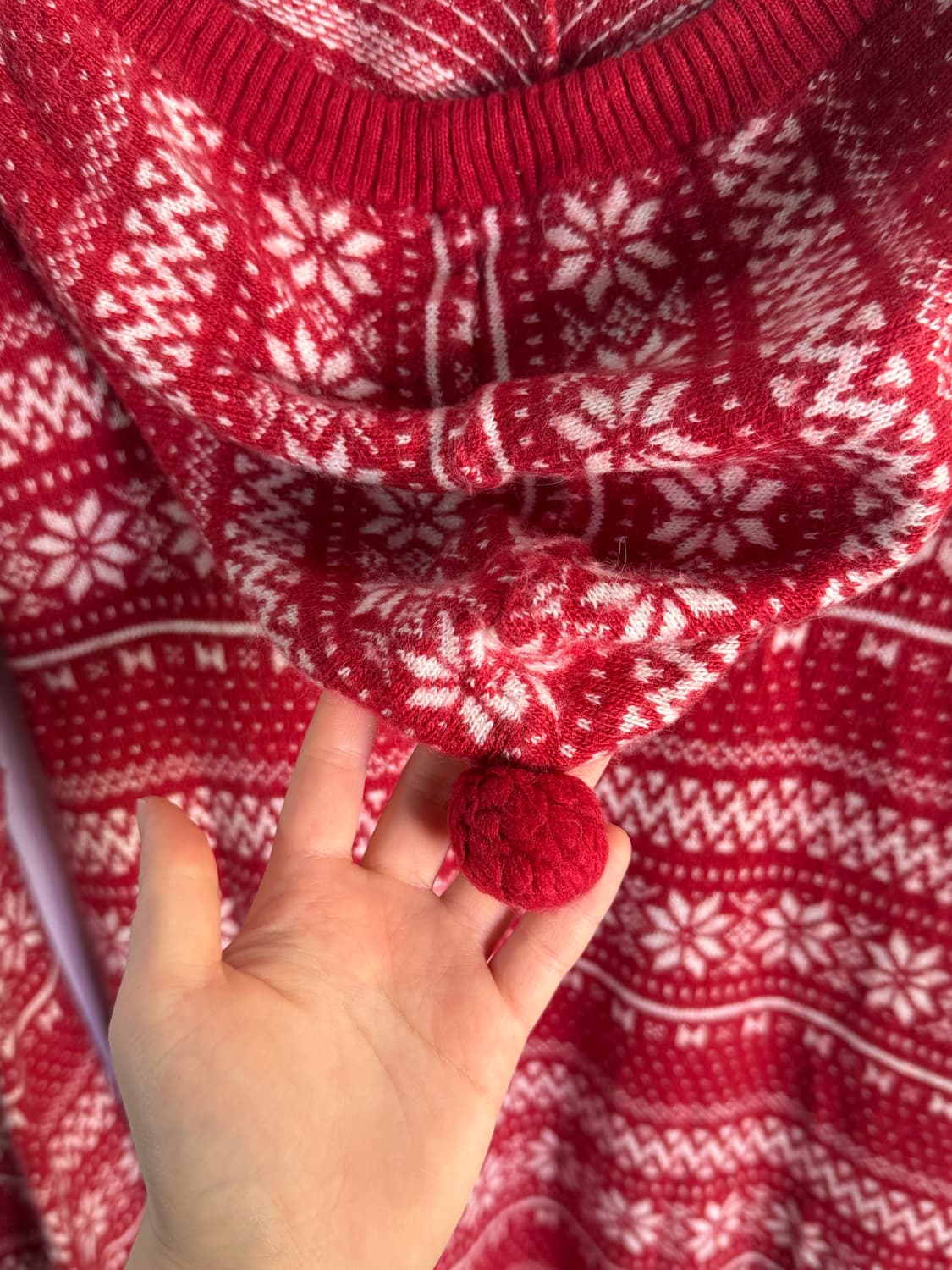 노르딕패턴 후드 니트 원피스 상품이미지9