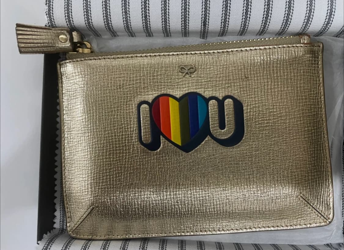 안야 힌드마치(anya hindmarch) 포켓스몰 파우치 (메탈릭골드) 상품이미지1