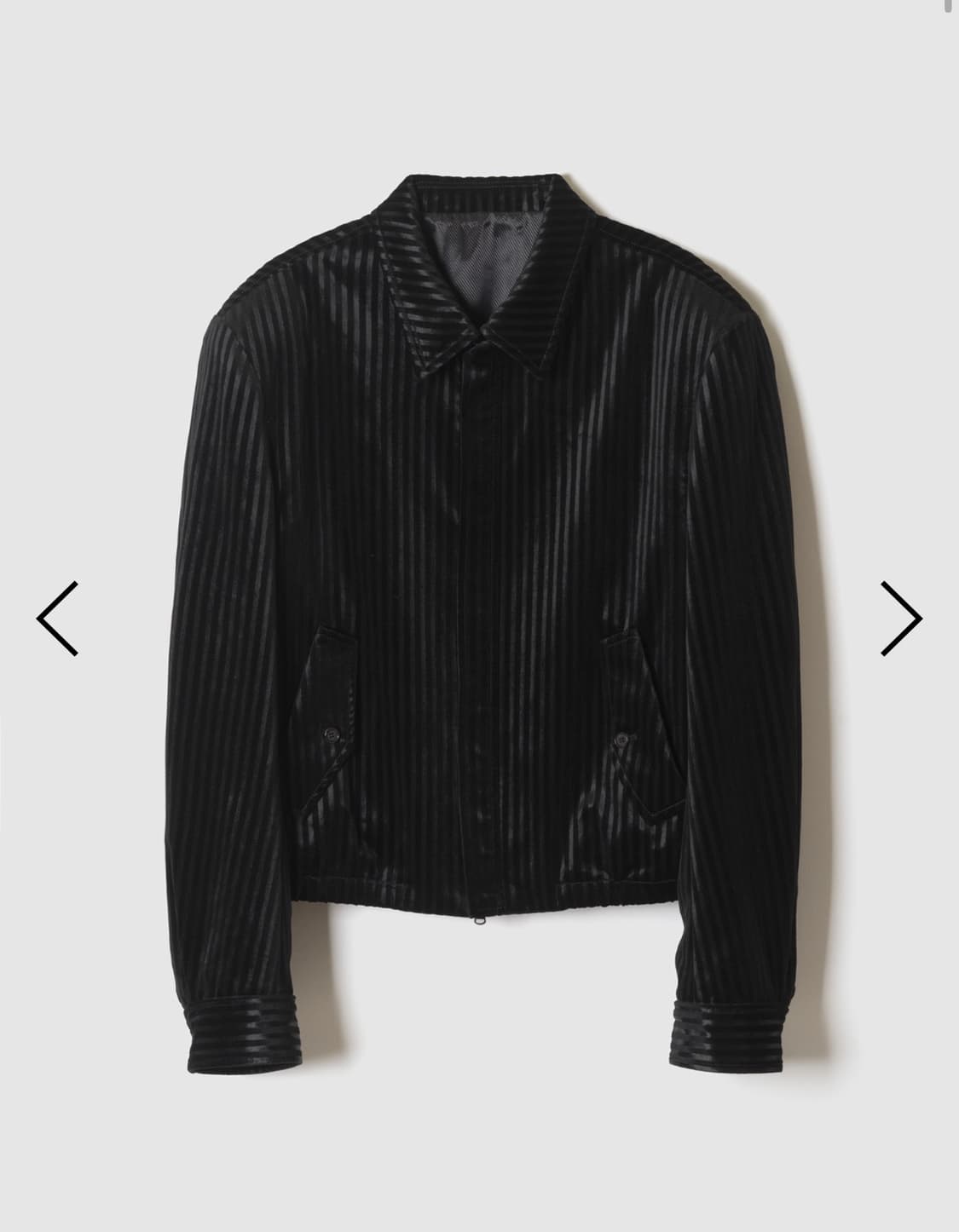 포커페이스 스트라이프 벨벳 블루종 블랙 (48사이즈) 상품이미지1