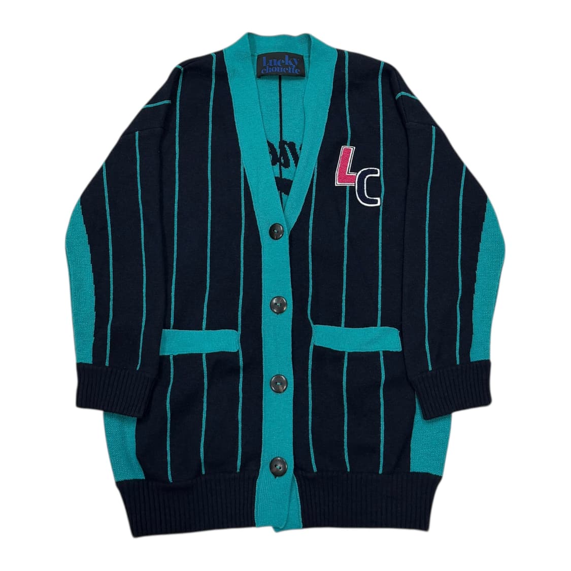 럭키슈에뜨 스트라이프 니트 가디건 상품이미지1