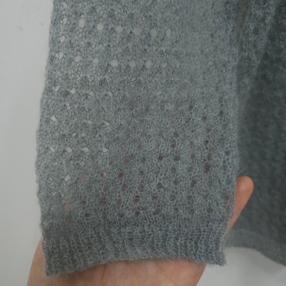 모헤어 혼방 레이스 펀칭 시스루 가디건 상품이미지6