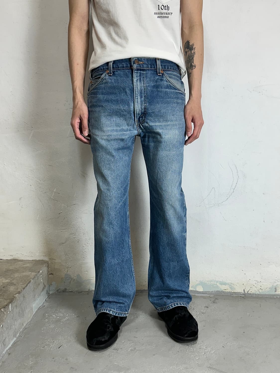 90's USA Made 빈티지 리바이스 517 오렌지탭 부츠컷 데님 상품이미지3