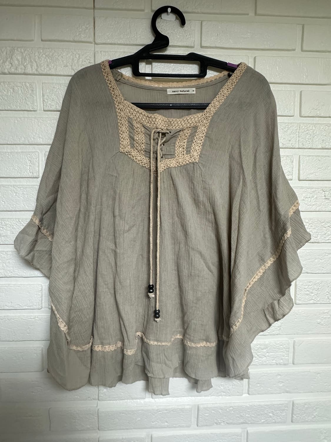 판초 블라우스 풀오버 레이스 프릴 숲 소녀 페어리 그런지 모리걸 상품이미지1