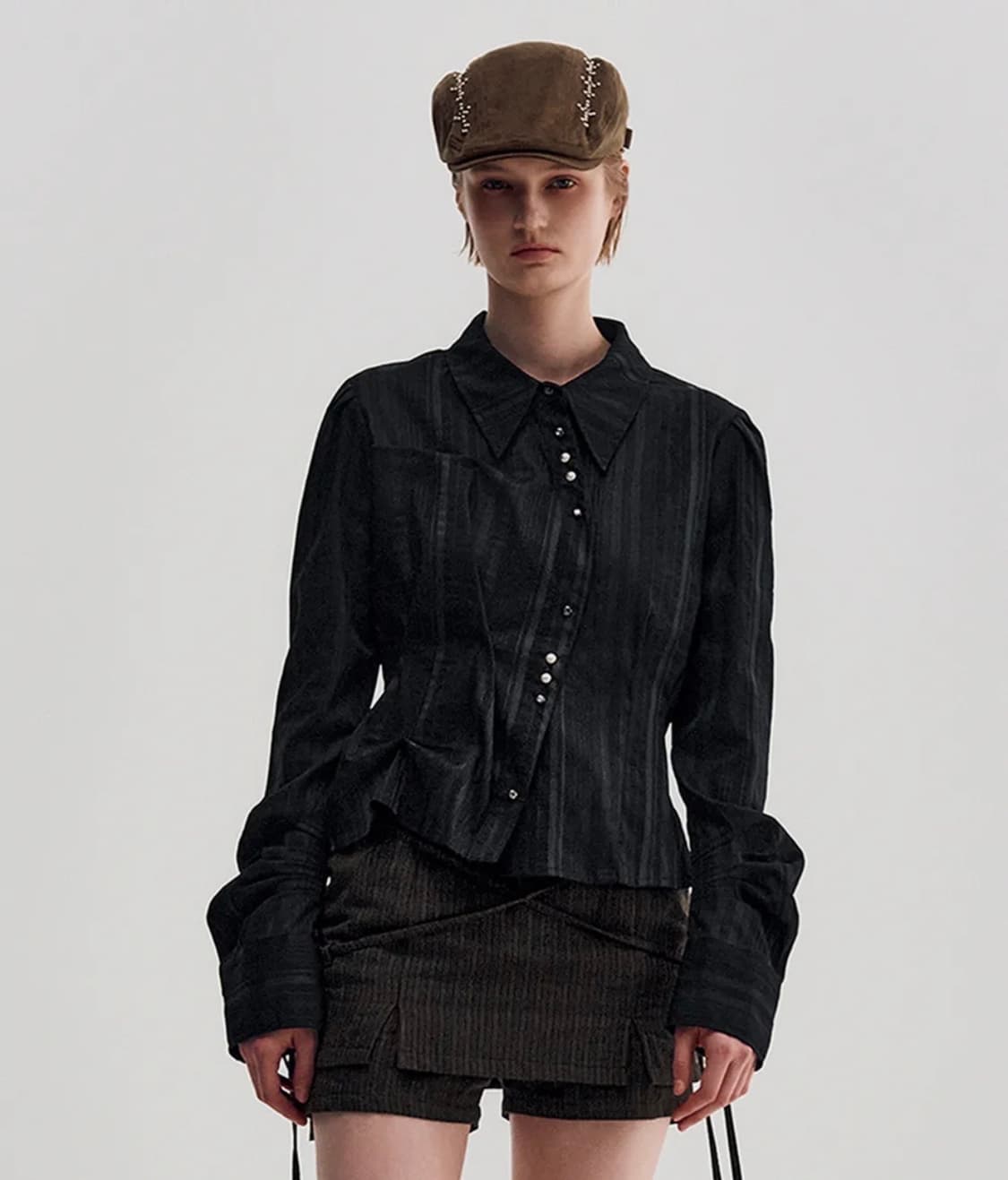 킴지수 DOZI 롱슬리브 버튼업 셔츠 블랙M 상품이미지3