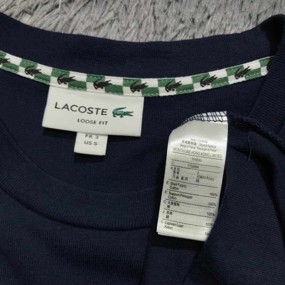 [[M, A급] 라코스테(LACOSTE) 네트 프린트 반팔티@555   상품이미지7