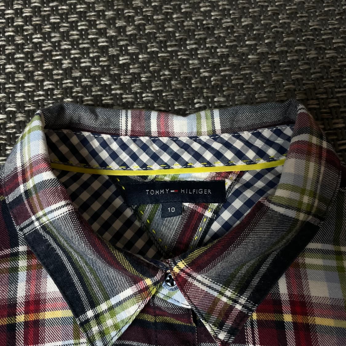 타미힐피거 키즈 네이비 레드 멀티배색 체크 긴팔 셔츠 10 상품이미지4