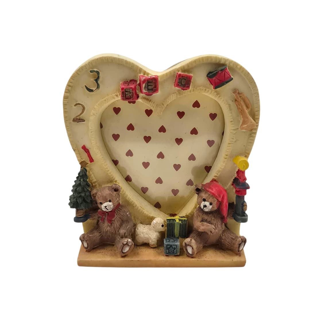 90s 레트로 테디베어 하트 피겨린 액자 상품이미지1