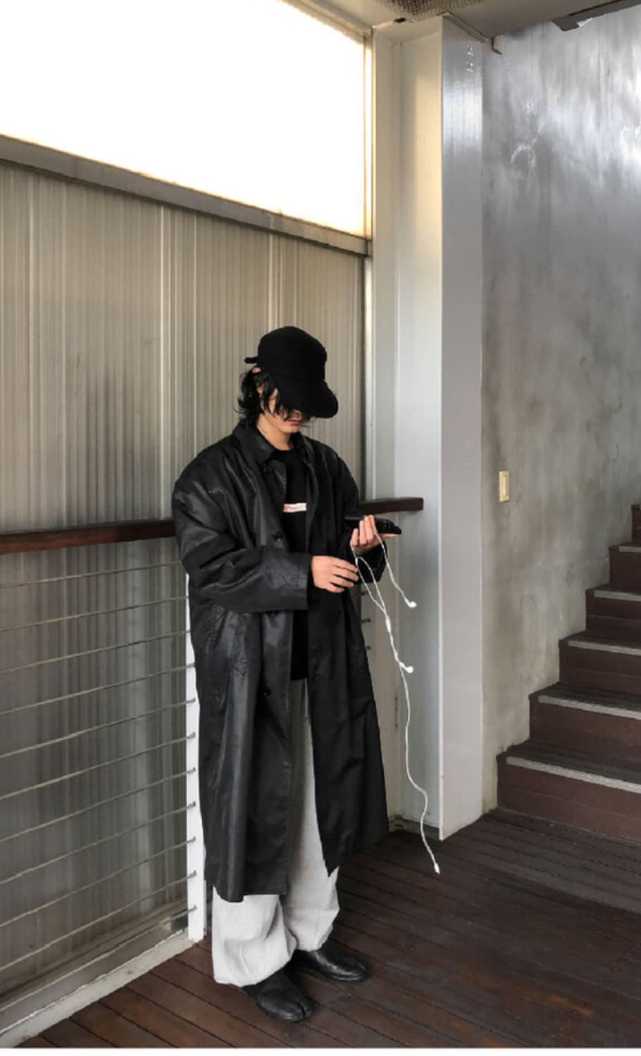 FRENCH MAC COAT (glossy black) free size 상품이미지3