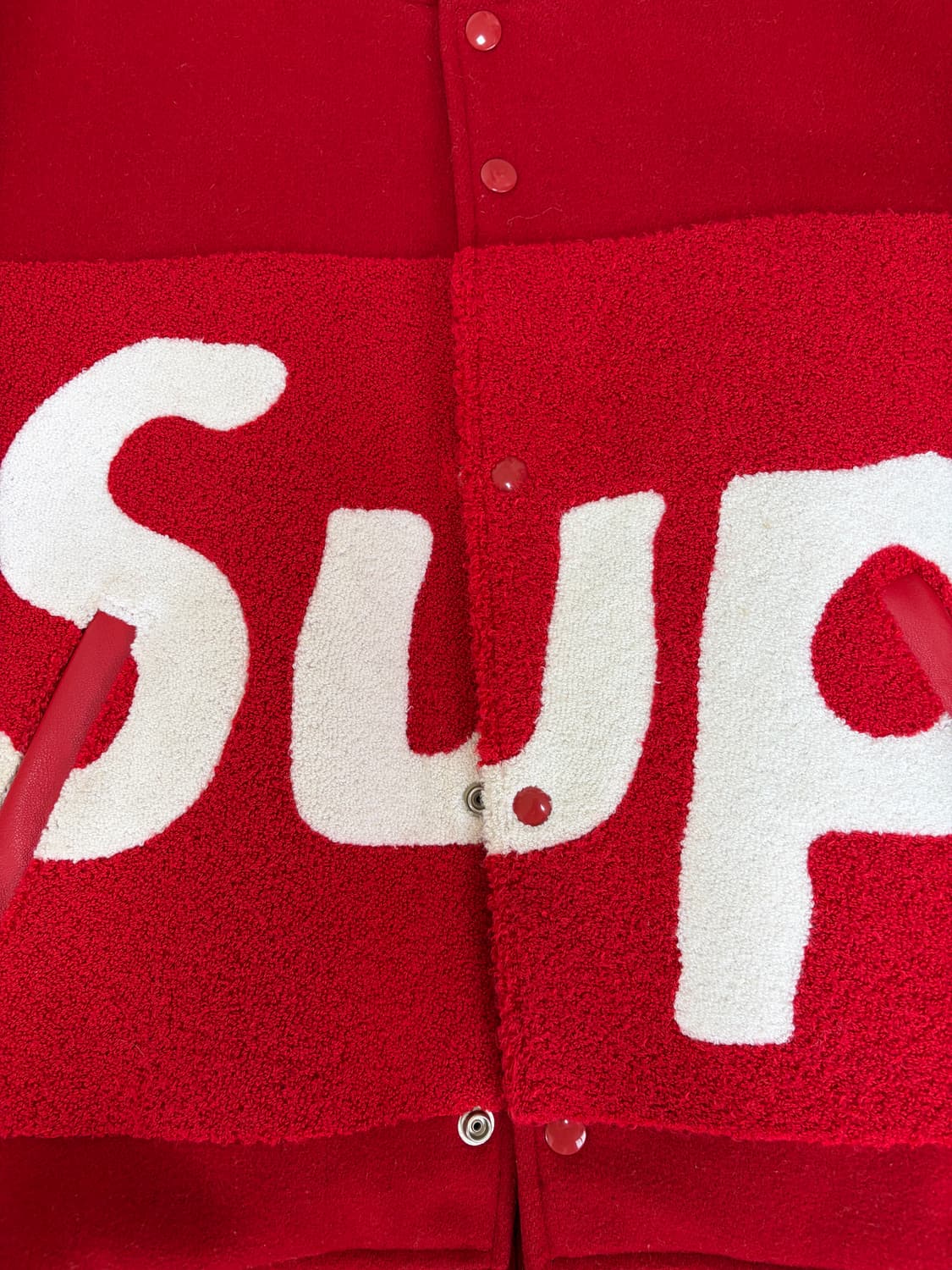 슈프림 빅로고 바시티 자켓 레드 M 상품이미지2