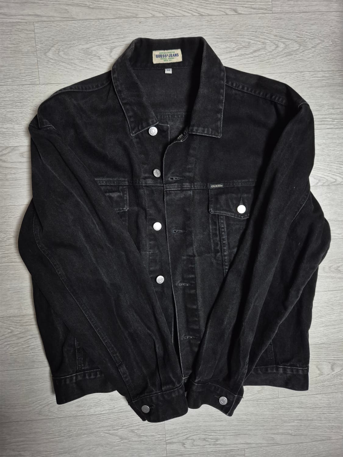 90s guess 흑청 데님자켓 상품이미지1