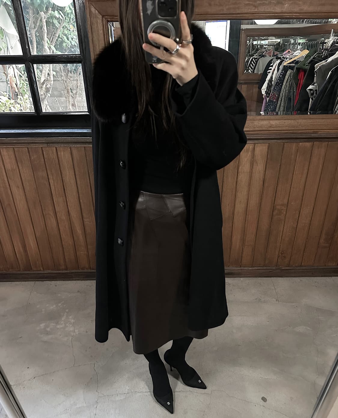 JPV neckline fur cashmere coat 상품이미지1