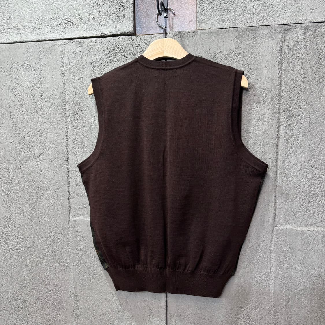 90s 입생로랑 클래식 체크 니트 조끼 (L)   상품이미지3