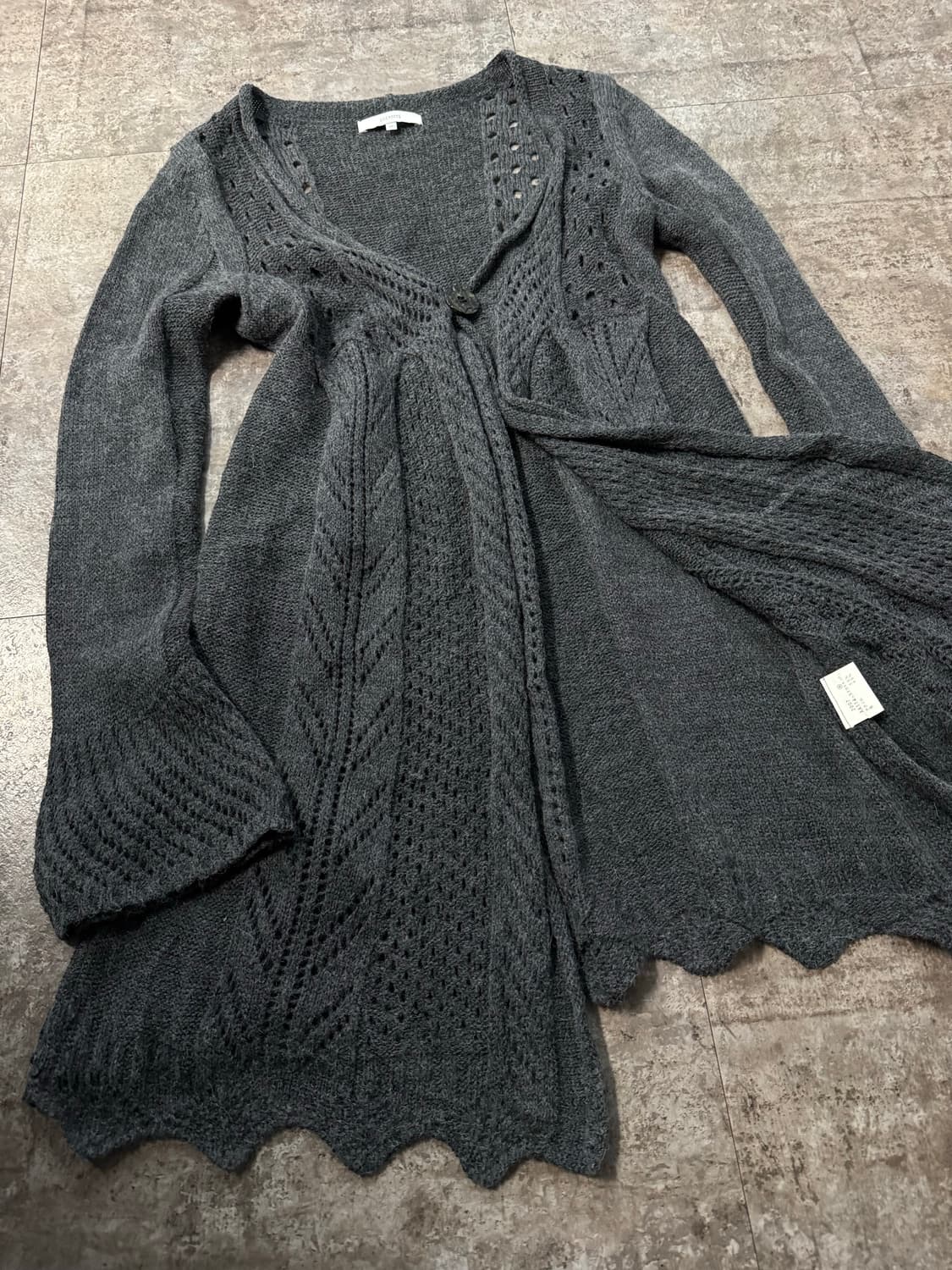 페어리 펀칭 니트 원 버튼 울 가디건 상품이미지8