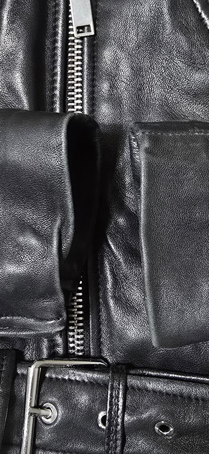 자라 우먼 양가죽 라이더 자켓 M 상품이미지7