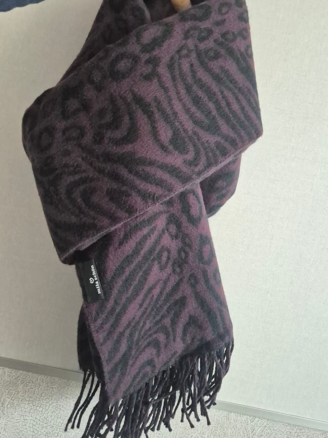 레오파드 버건디 머플러 상품이미지2