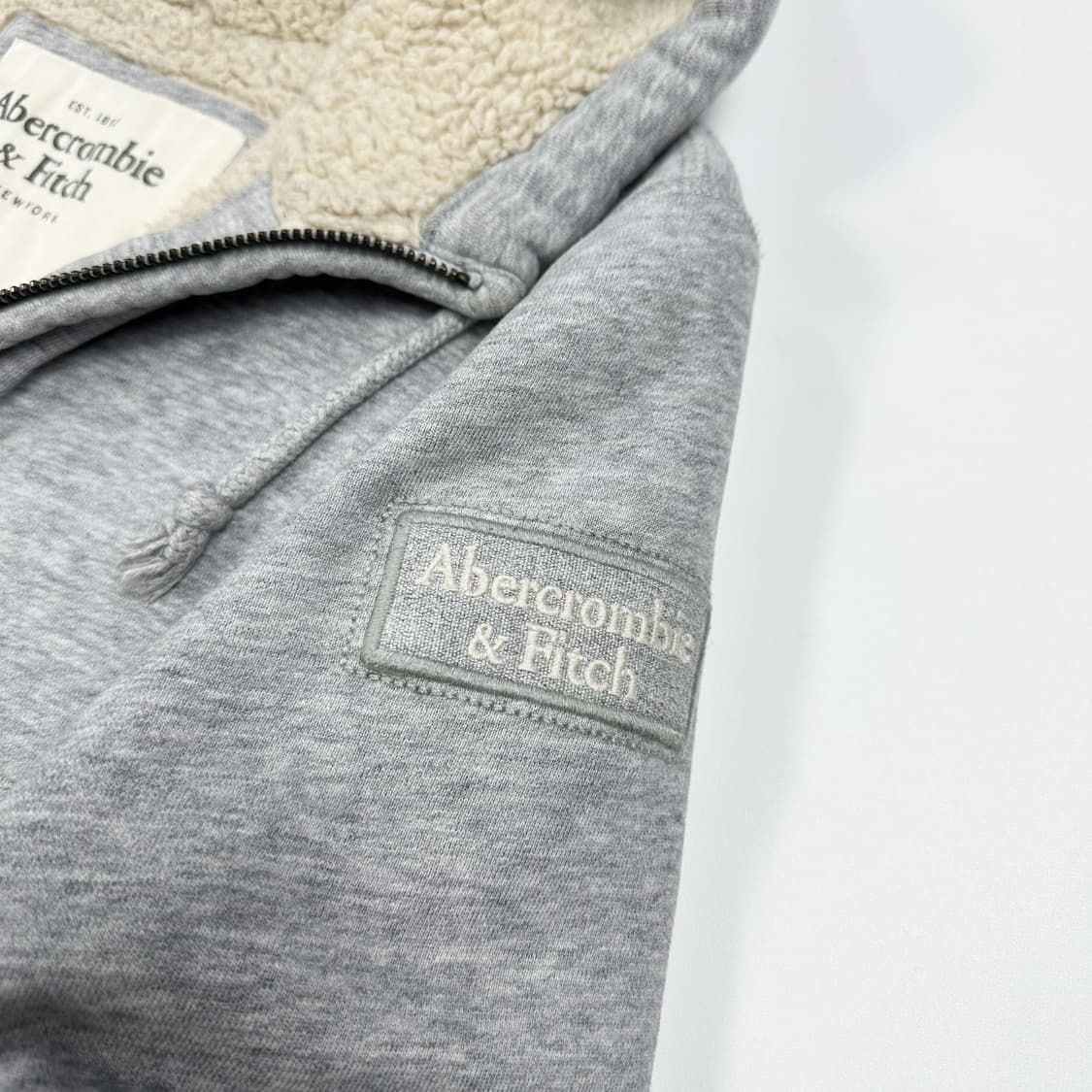 아베크롬비 OG y2k 양털 후드집업 그레이 S 상품이미지4