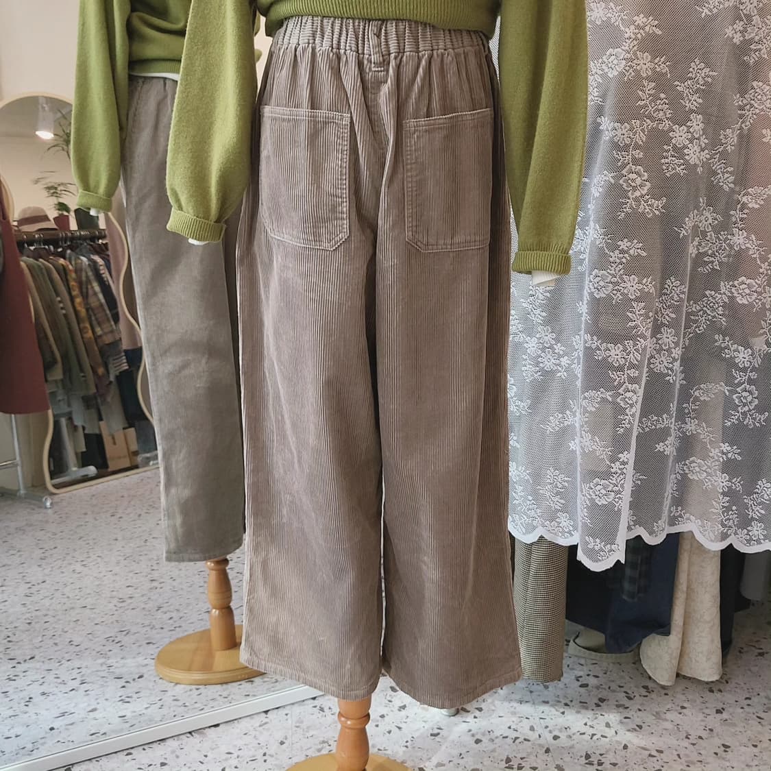 Studio clip 와이드 코듀로이 밴딩팬츠 상품이미지10