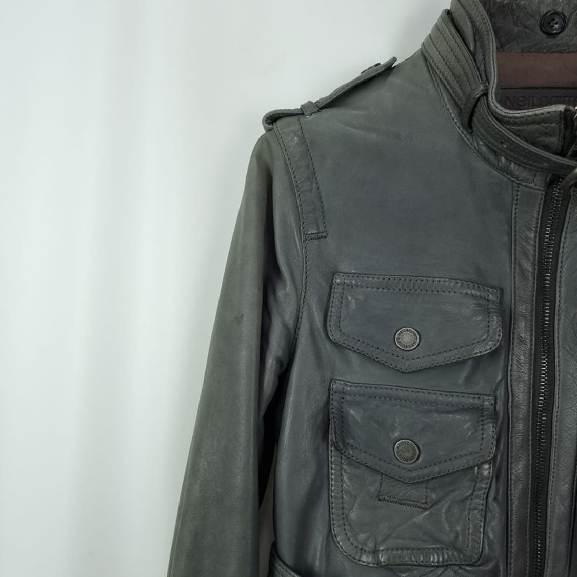 [닐바렛] 고딕 펑크 멀티 포켓 벨티드 슬림핏 레더 가죽자켓 P01399 상품이미지9