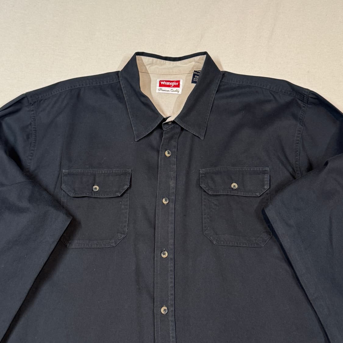 XXL) Wrangler 랭글러 투포켓 워크웨어 코튼 셔츠 블랙 상품이미지4