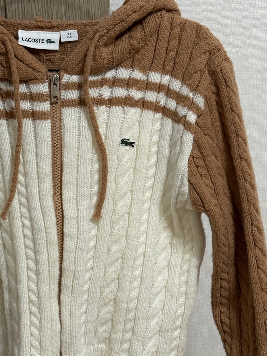 라코스테 케이블 니트 후드 집업 FR 38 상품이미지1