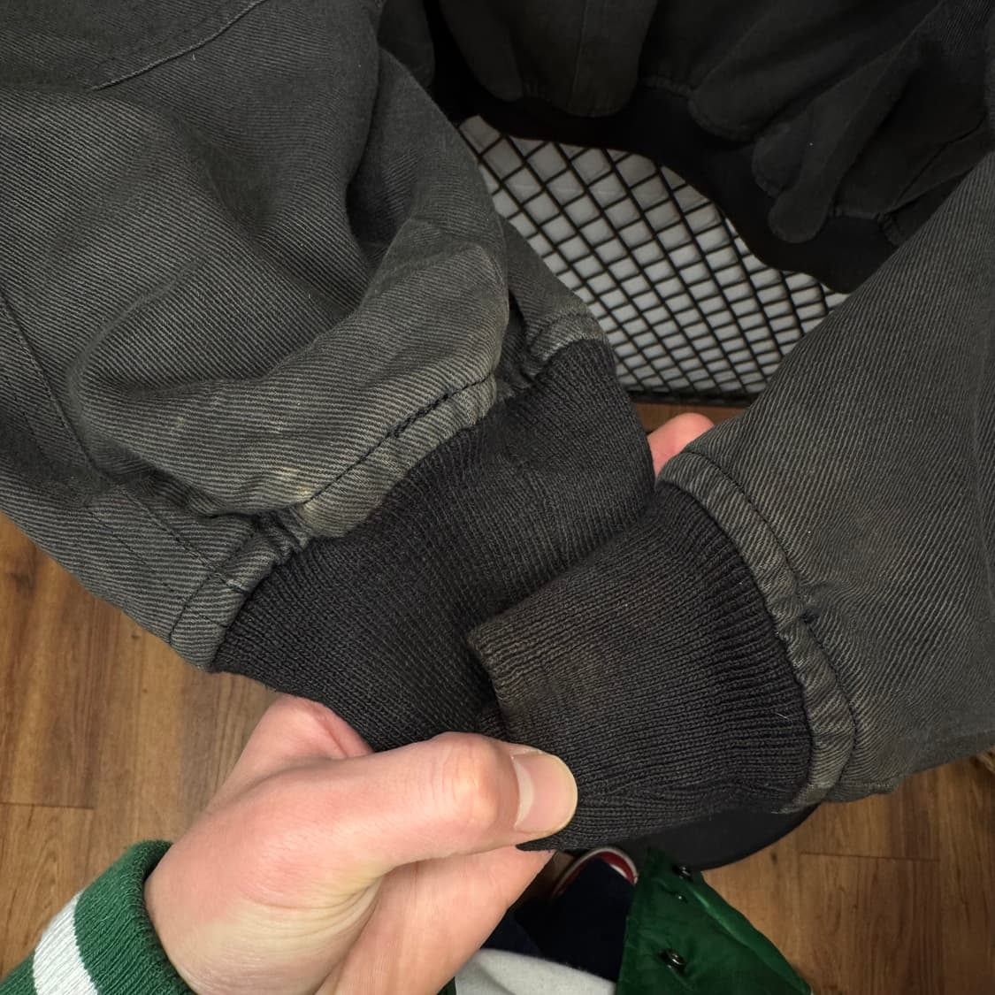 90s JPN VINTAGE 자수 패치워크 봄버 자켓 차콜 그레이 상품이미지10