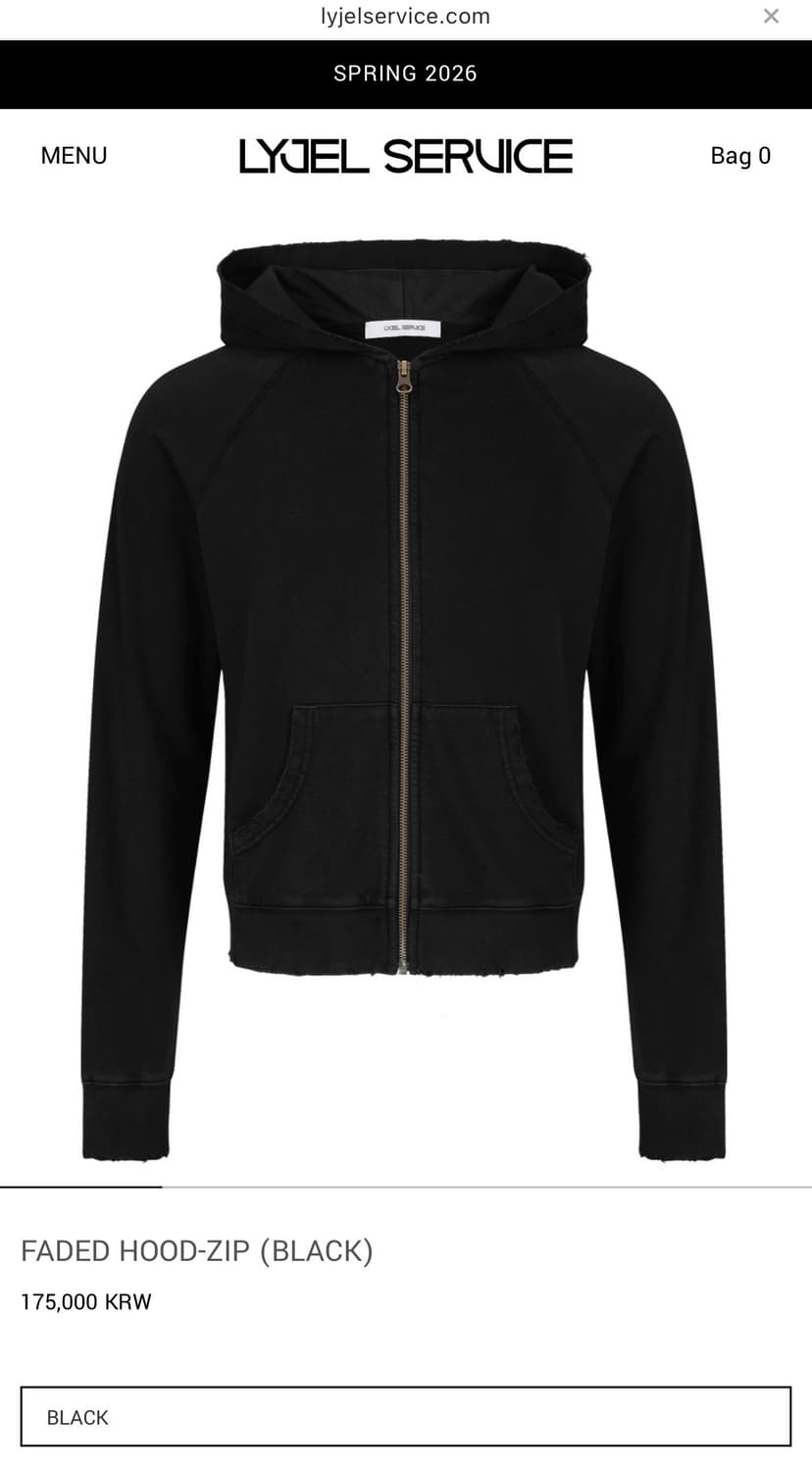 판매) lyjel service faded 후드집업 블랙 (2) 상품이미지1