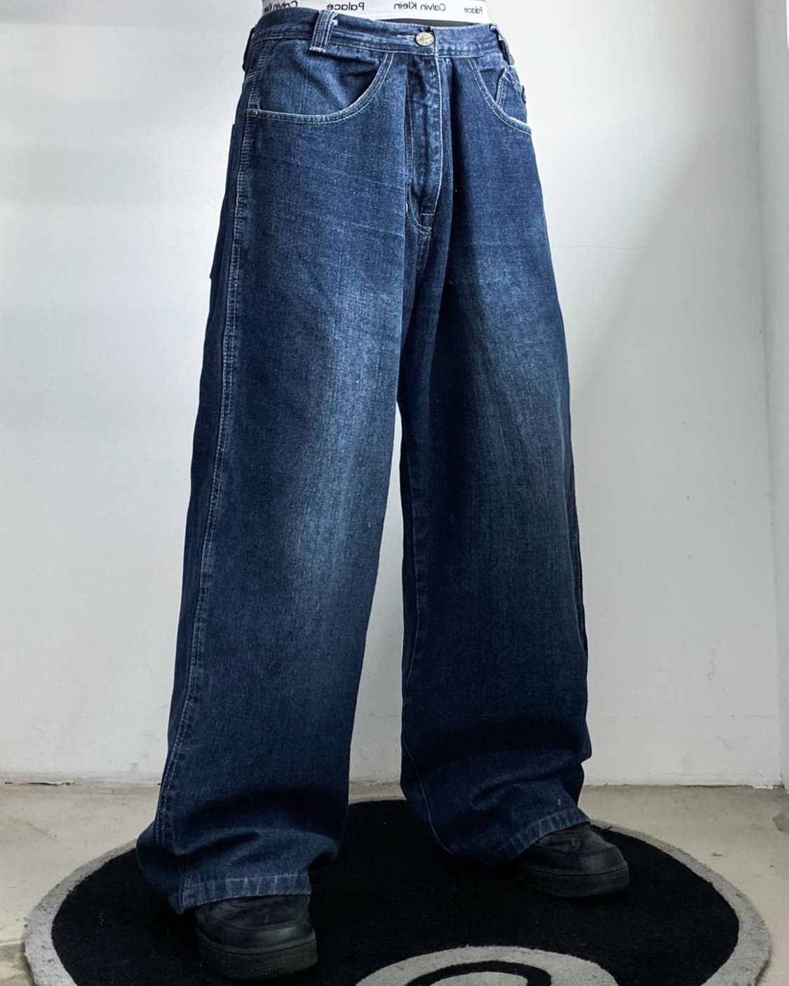 Jungle8ight 크로스엠브로이드 와이드 데님 팬츠 상품이미지2