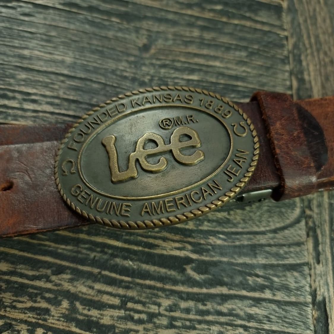 [리] 빈티지 빅로고 버클 카우 레더 소가죽 벨트 M18894 상품이미지4