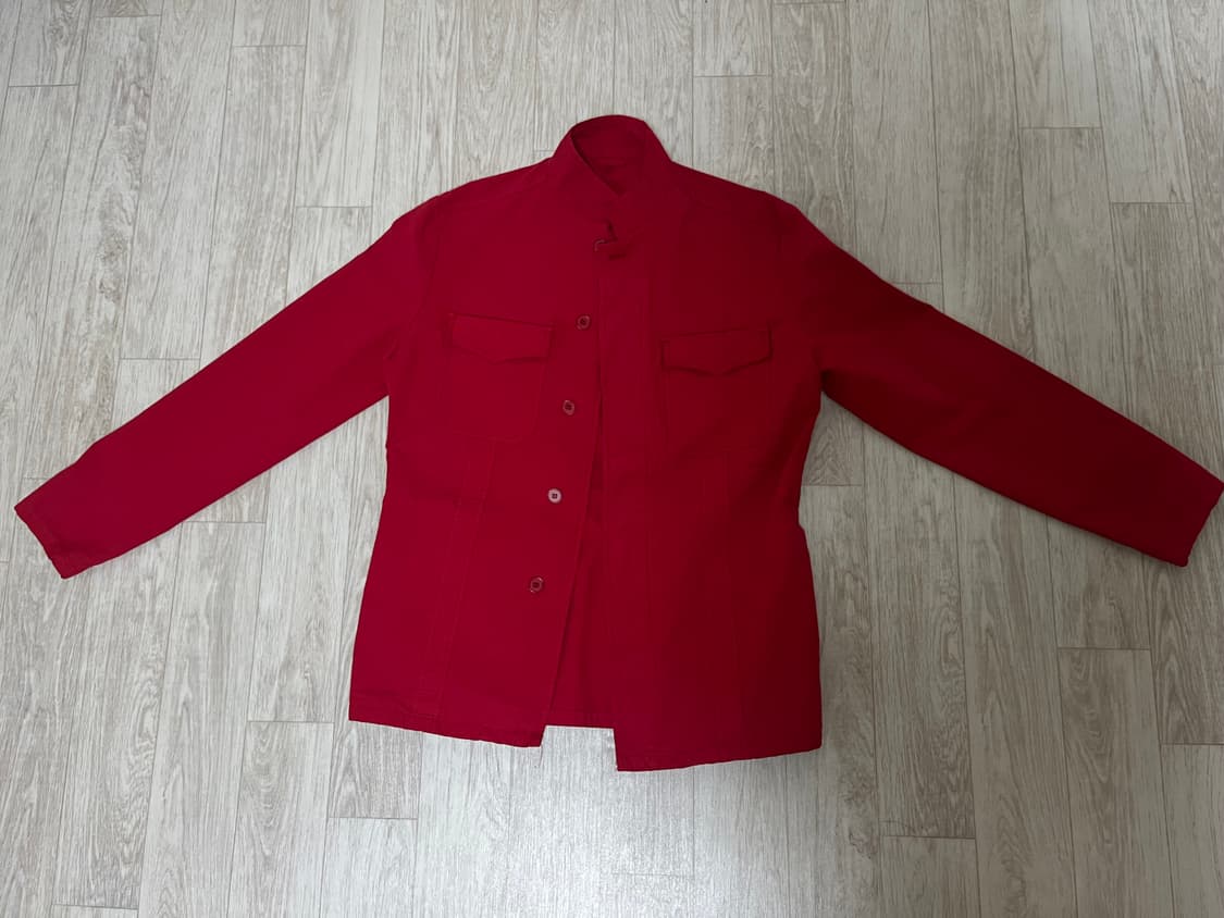 미착용) EE 밀리터리 셔츠 자켓 레드 S사이즈 상품이미지3